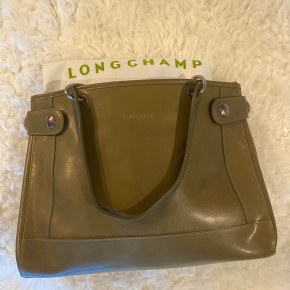 NWOT Longchamp Olive Leather Tote - Picture 7 of 15